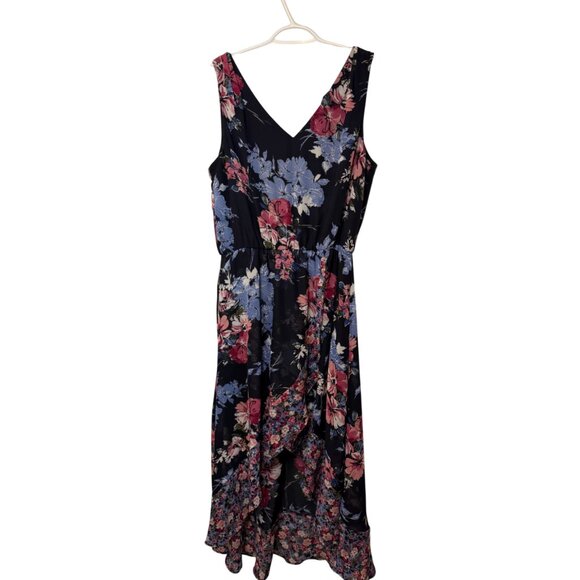 Nicole Miller floral V-neck sleeveless dress size 10 - Picture 2 of 3